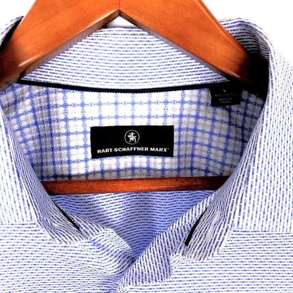 Hart Schaffner Marx Mens Button-down Shirt LG - Picture 4 of 7